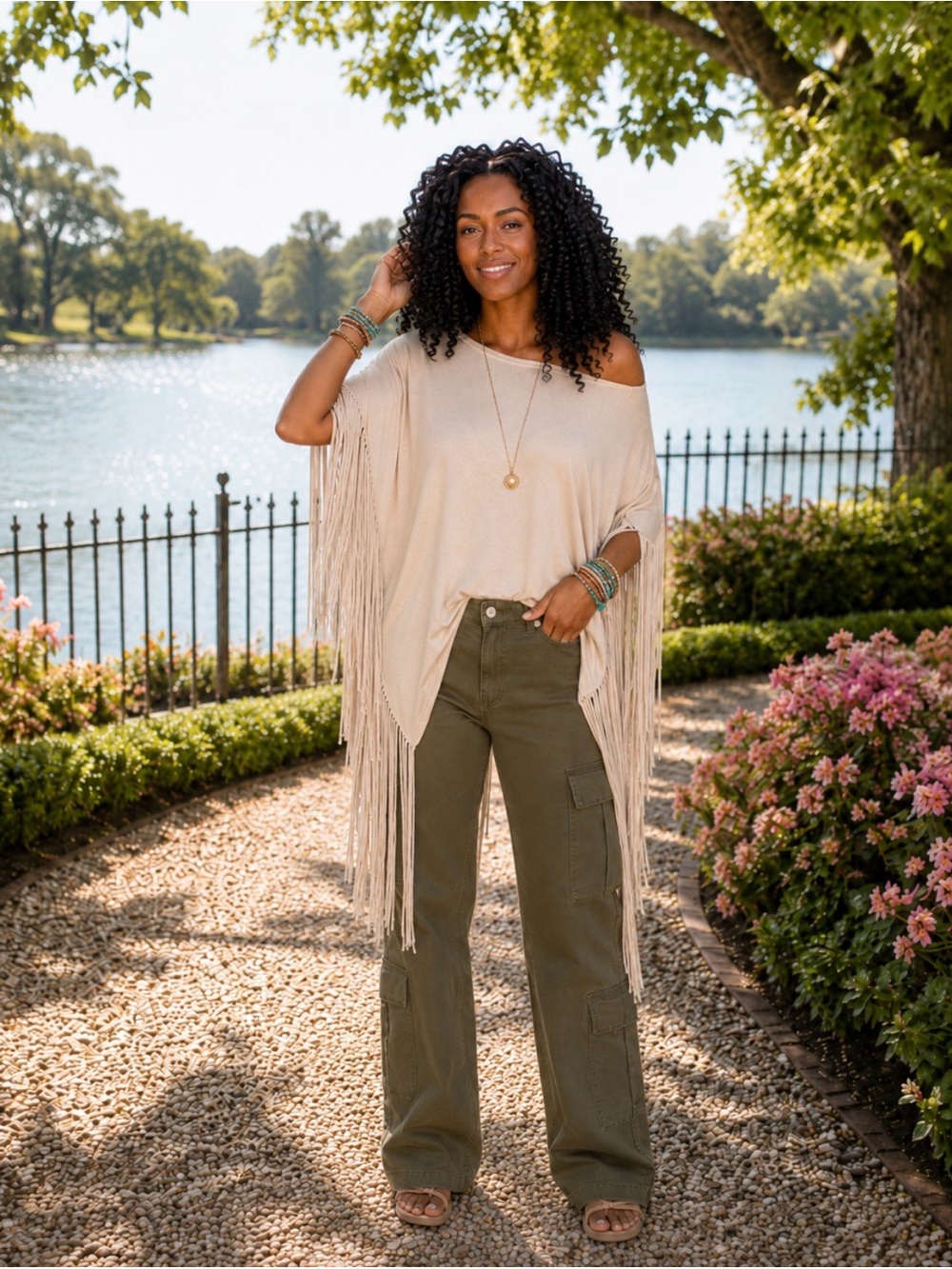 Showstopper Fringe Poncho Top | Boho Western Festival Oversized Tunic